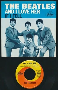 Beatles ORIGINAL 1964 CAPITOL RECORDS ' AND I LOVE HER ' EC PICTURE SLEEVE & 45! - Picture 1 of 2