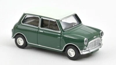 MODELLINO AUTO STATICO NOREV MINI COOPER S 1964 VERDE TETTO BIANCO SCALA 1:54 - Immagine 1 di 2