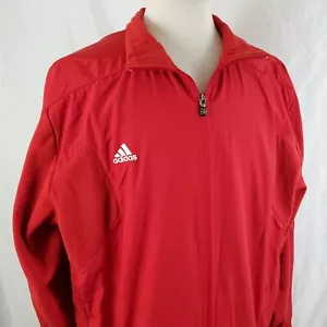Adidas Jacket Scorch Climawarm Fleece XXL Full Zip Red Polyester Athletic, Logo - Picture 1 of 10