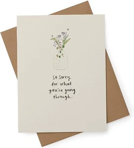 Thinking of You Sympathy Floral Card - Picture 1 of 4