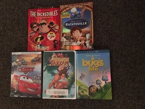WALT DISNEY LOT OF 5 DVD'S Incredibles Tarzan Cars A Bug's Life Ratatouille - Picture 1 of 12