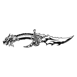 SteezyInk temporary tattoo Dragon Blade last upto 2 weeks 3 x 6 inch - Picture 1 of 3