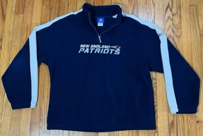 Подлинный мужской флисовый пуловер Reebok NFL Sideline Patriots на молнии 1/4 размер XL - Изображение 1 из 4