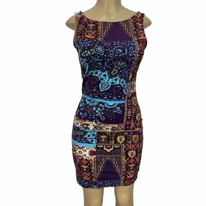 Hale Bob Multicolor Aztec Bodycon Sample Dress Womens Size S Casual Cocktail - Picture 1 of 16