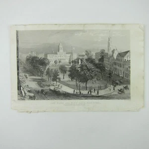 Antigua corona grabada estampada parque y ayuntamiento de la ciudad de Nueva York para damas c1850 - Imagen 1 de 16