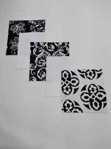 32 5" Flannel Quilting Fabric Squares Quilting Charm Pack Black & White Fantasy  - Picture 1 of 1