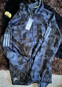 Adidas Hooded Zip Windbreaker Jacket SZ L A524C NWT Waterproof FREE SHIPPING - Picture 1 of 6