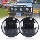 2X 7" Inch Round 6-Led Headlights For Land Rover Defender Headlamps Hi / Lo Beam