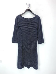 Laura Ashley Shift Dress 3/4 Sleeve Micro Chevron Pattern Cotton Blend Size 14 - Picture 1 of 8