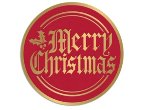 25 Frohe Weihnachten 2" Runde Folie SIEGEL Karten Cellotüten Etiketten Umschlag Stempel - Bild 1 von 1