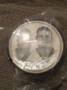Vintage Colorado Avalanche Patrick Roy Adam Foote Commerative Puck NEW - Picture 1 of 2