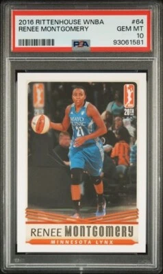 2016 Rittenhouse WNBA PSA 10 Renee Montgomery Minnesota Lynx Atlanta Dream - Image 1 of 2