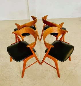DANISH VINTAGE KAI KRISTIANSEN MODEL 32 CHAIRS FOR SCHOU ANDERSENS MØBELFABRIK - Picture 1 of 21
