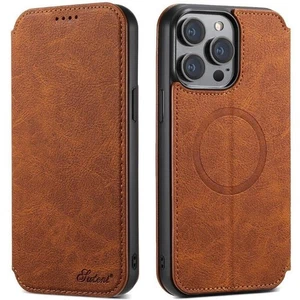 Leather Flip Magsafe Case For iPhone 17 16 Pro Max Wallet Cover Vintage Bracket - Picture 1 of 27