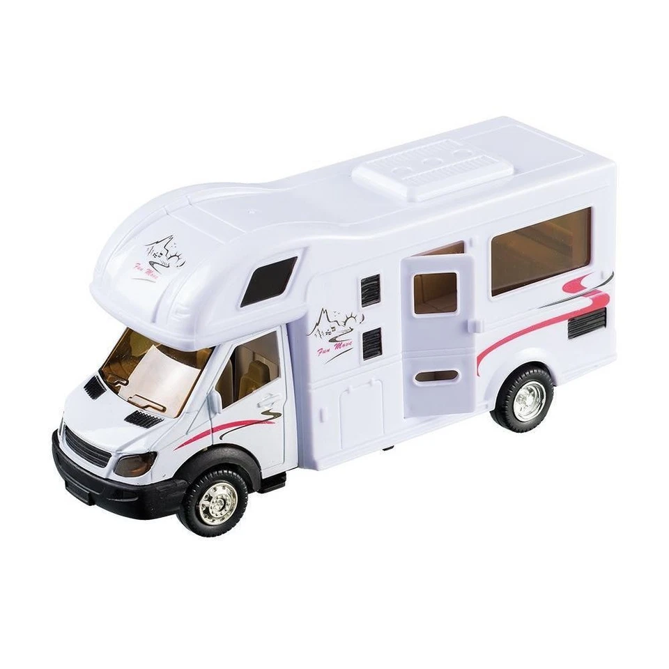 Wohnmobil Spielzeug aus Metall 17cm Wohnwagen Camping Auto Modell Happy People - Bild 1 von 1