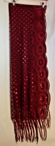 Rot Pailletten Schal Schal Halstuch Schleier Formell Abend Party Abschlussball 24" x 42" - Bild 1 von 3