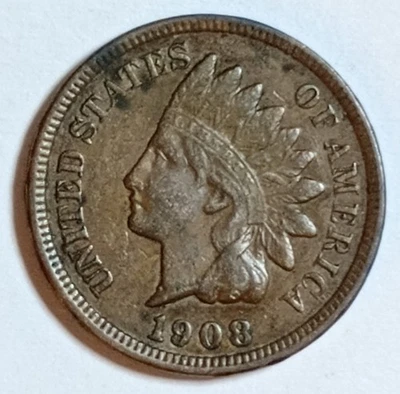 Indian Head Penny"1"Coin Lot 1908*VERY NICE *FULL LIBERTY*FREE SHIPPING* #365 - Image 1 of 2
