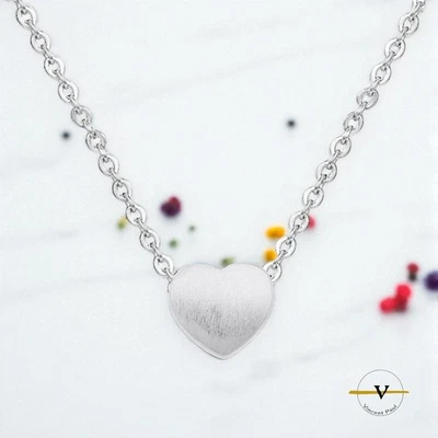 COLLANA  DONNA CON CUORE LUNGHEZZA 40 + 5 CM ARGENTO 925 RAGAZZA REGALO AMORE - Immagine 1 di 4