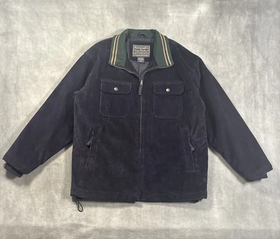 Chaqueta De Colección Abercrombie & Fitch Edredón Forrado Cremallera Pana Tareas MEDIANA Azul Marino Foto 1 de 4