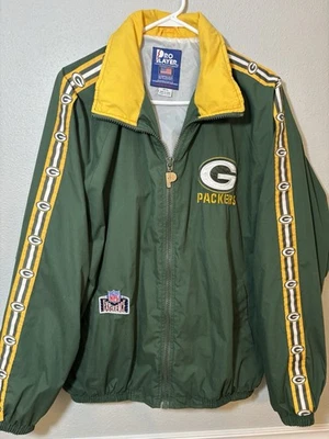 90'S PRO PLAYER NFL GREEN BAY PACKERS Windbreaker Men's Large Vintage NWOT VTG - Image 1 of 4