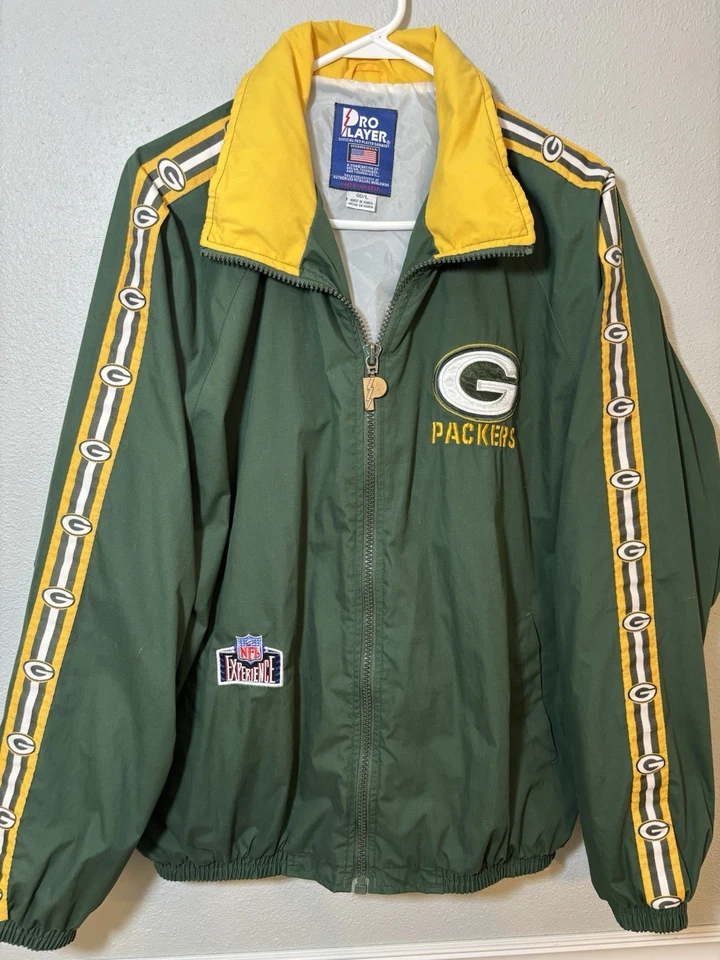 90'S PRO PLAYER NFL GREEN BAY PACKERS Windbreaker Men's Large Vintage NWOT VTG - Image 1 of 4
