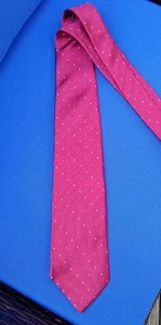 Christian Dior Herren italienische 100 % Seide Krawatte rot blau weiß Made in USA - Bild 1 von 3