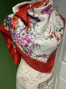 DIANE FRES. MARJA KURKI. 2 BRIGHT VINTAGE SILK SCARF- MULTICOLOURED - Picture 1 of 13