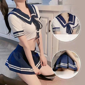 Women Sexy Lingerie School Girl Costume Sailor Uniform Dress Sleepwear Nightwear