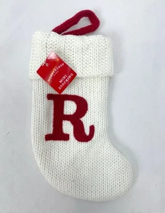 Nuevo Wondershop Blanco Mini 8” Medias Tejidas Navidad Letra Inicial “R” - Imagen 1 de 2