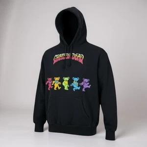 Grateful Dead Black Pullover Long-Sleeve Hoodie Men's Large Dancing Bears - Picture 1 of 4