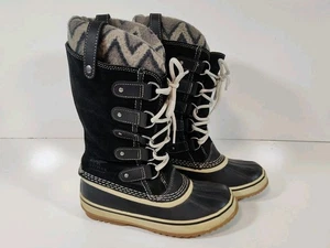 Botas de nieve de invierno Sorel Joan Of Arctic Knit II para mujer 6,5 gamuza negra NL2142-010 - Imagen 1 de 10