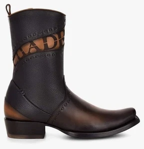 CUADRA Men's Black Laser & Woven & Zipper Narrow Square Toe - CU559 - Picture 1 of 22
