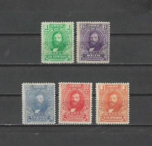 HONDURAS, 1903, GEN. GUAEDIAL, JUEGO DE 5 SELLOS, PERF, M/H, CV$3,50 - Imagen 1 de 1
