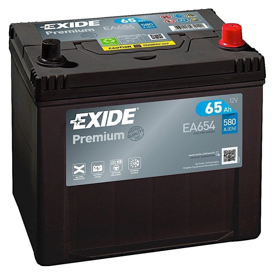 Autobatterie 12V 65Ah Exide Premium Carbon Boost EA654 580A/EN Starterbatterie - Bild 1 von 2
