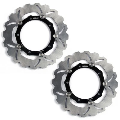 Par de discos de rotor de freno delantero ondulado Rezo para Yamaha MT-07 14-20 Foto 1 de 4