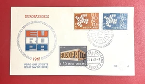NETHERLANDS EUROPA 1961 FDC SC#387-388 PLUS VATICAN CITY SC#470 FDCANCEL - Picture 1 of 1