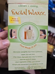 Clean+Easy Facial Waxer Kit Just Plug It In For Travel VTG New Complete Box Set - Picture 1 of 11