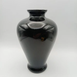 URNA/VASO VINTAGE IN VETRO SOFFIATO A MANO AMETISTA NERA PEZZO ALTA QUALITA' - 7" x 4,5" - Foto 1 di 8