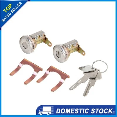 Paquete de 2 cilindros de cerradura de puerta + llave apta para camioneta Dodge B100 B200 Ramcharger Foto 1 de 4