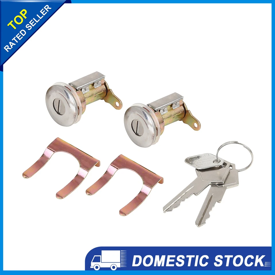 Paquete de 2 cilindros de cerradura de puerta + llave apta para camioneta Dodge B100 B200 Ramcharger Foto 1 de 4