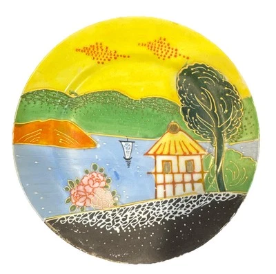 Japanese 1950s Moriage Satsuma Artist Plate - Image 1 of 4