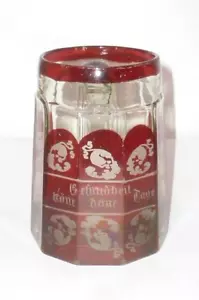 Old Ruby Red Glass Jug Beerstein Bohemian Glass? Bohemia Jugs - Picture 1 of 8