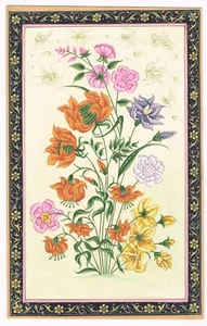 Hand Painted Floral Flora Art & Painting Hand Miniature Nature Art 8x12.5 Inches - Picture 1 of 5