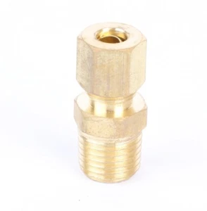Brass Fairview Straight Tube Fitting, 1/4" Tube OD x 1/4" Male NPT - Picture 1 of 4