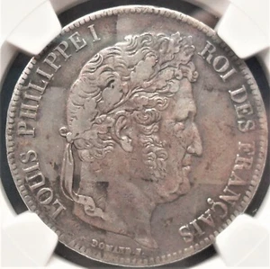 1840 A France 5 Francs , NGC XF details , nice silver coin #1178, # 29-4 - Picture 1 of 4