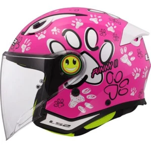 CASCO BAMBINO/JUNIOR LS2 FUNNY II PAWS PINK - Picture 1 of 10