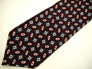 Liberty of London Herren Krawatte Krawatte Rot Blau Geometrisch Mod 100% Seide 56" Kurz - Bild 1 von 4