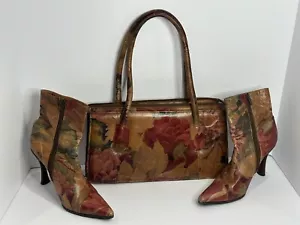 Vintage Italian Leather ankle boots kitten heel Liotte Febo sz 7 & Purse - Picture 1 of 18
