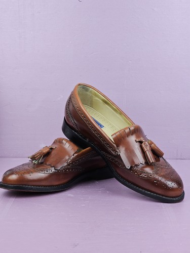 THOM BROWNE Mocassini uomo Thom McAn nappa pelle marrone scarpe casual slip on taglia 9