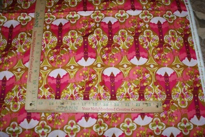 Treehouse Pink Alison Glass Andover Fabric Cotton 1Yd +1x43 W Quilting Fast Ship - Image 1 of 3